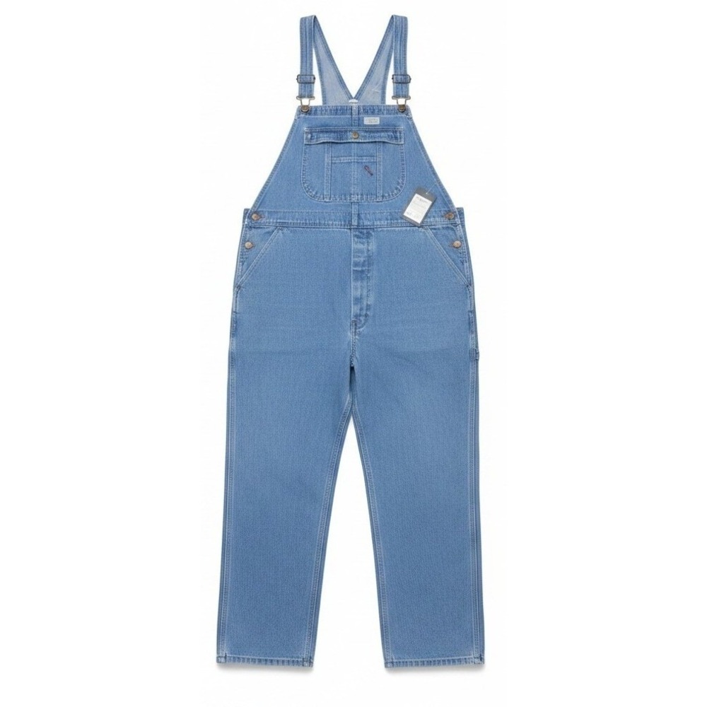 HISEA Men's NWT Denim Overalls 40x30 Blue Jean Bib Workwear Carpenter Utility